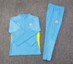 2024/2025 Manchester City Half-Pull Training Suit Blue Football Shirt 1:1 Thai Quality Set - Image 3