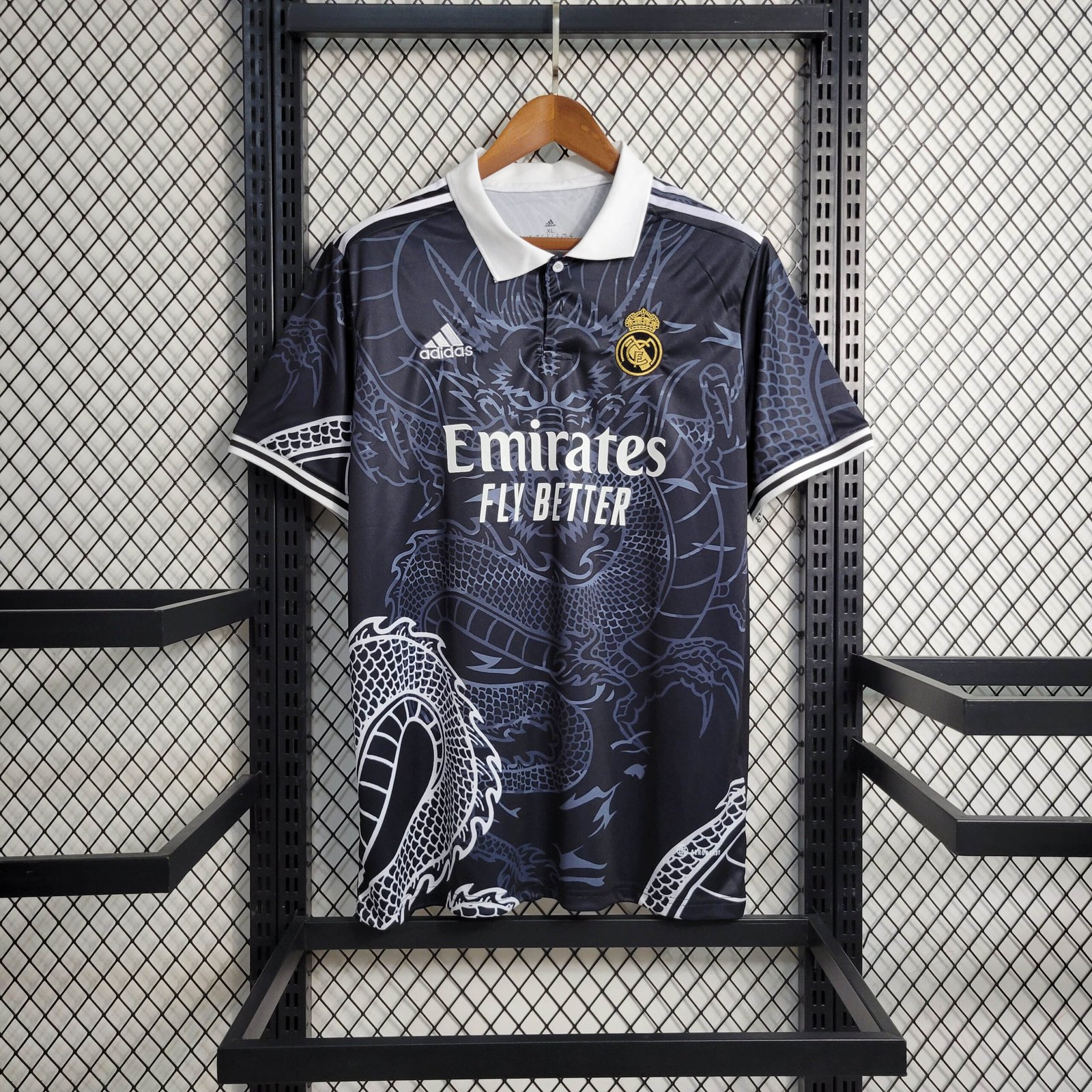 e1cc2b20501631138cebb9c9a50e7742 2023/2024 Real Madrid Chinese Dragon Black Football Shirt - Image 1
