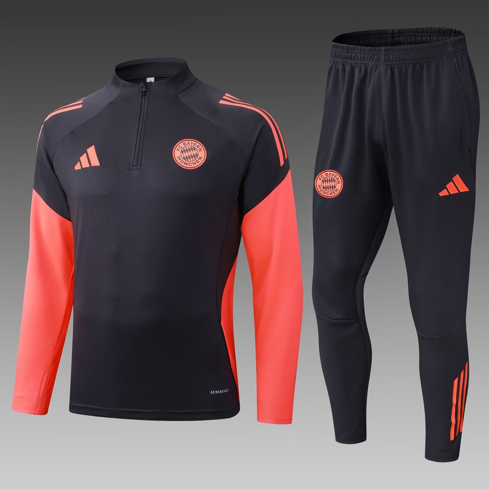 e26aa636dec82d819bc0d7d06824e2eb 2025/2026 Bayern Munich Half-Pull Training Suit Black Football Shirt 1:1 Thai Quality Set - Image 1