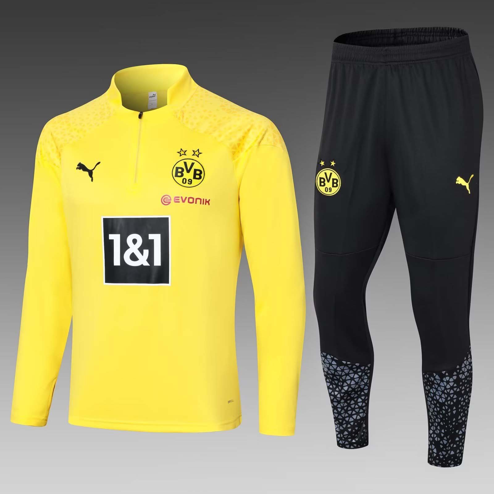 ef9dbd65294abfa3707ad994f54d585b 2023/2024 Dortmund Half-Pull Training Suit Yellow Football Shirt 1:1 Thai Quality Set - Image 1