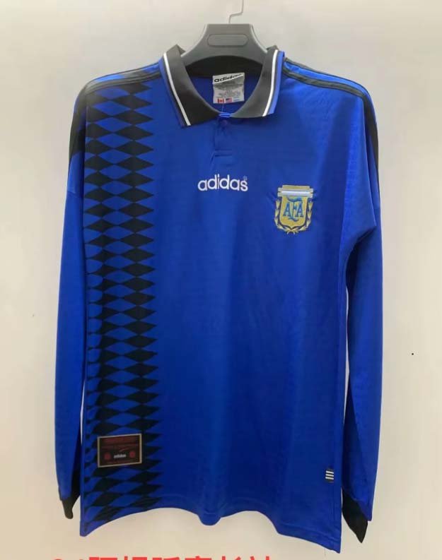 f045da24795d922133df9fa8d0817790 1994 Retro Long Sleeve Argentina National Team Away Football Shirt 1:1 Thai Quality - Image 1