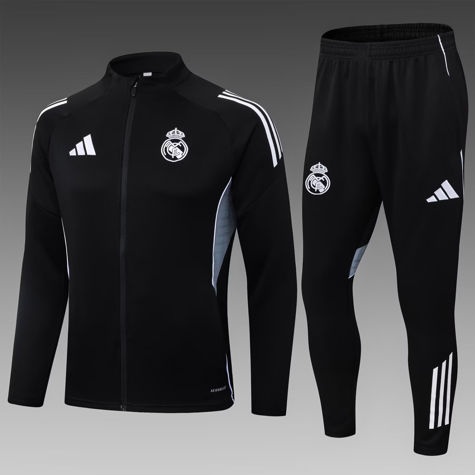 f78b4a278f1f300ea569bd8eb749e35c 2025/2026 Real Madrid Long Zipped Jacket Black Football Shirt Set - Image 1