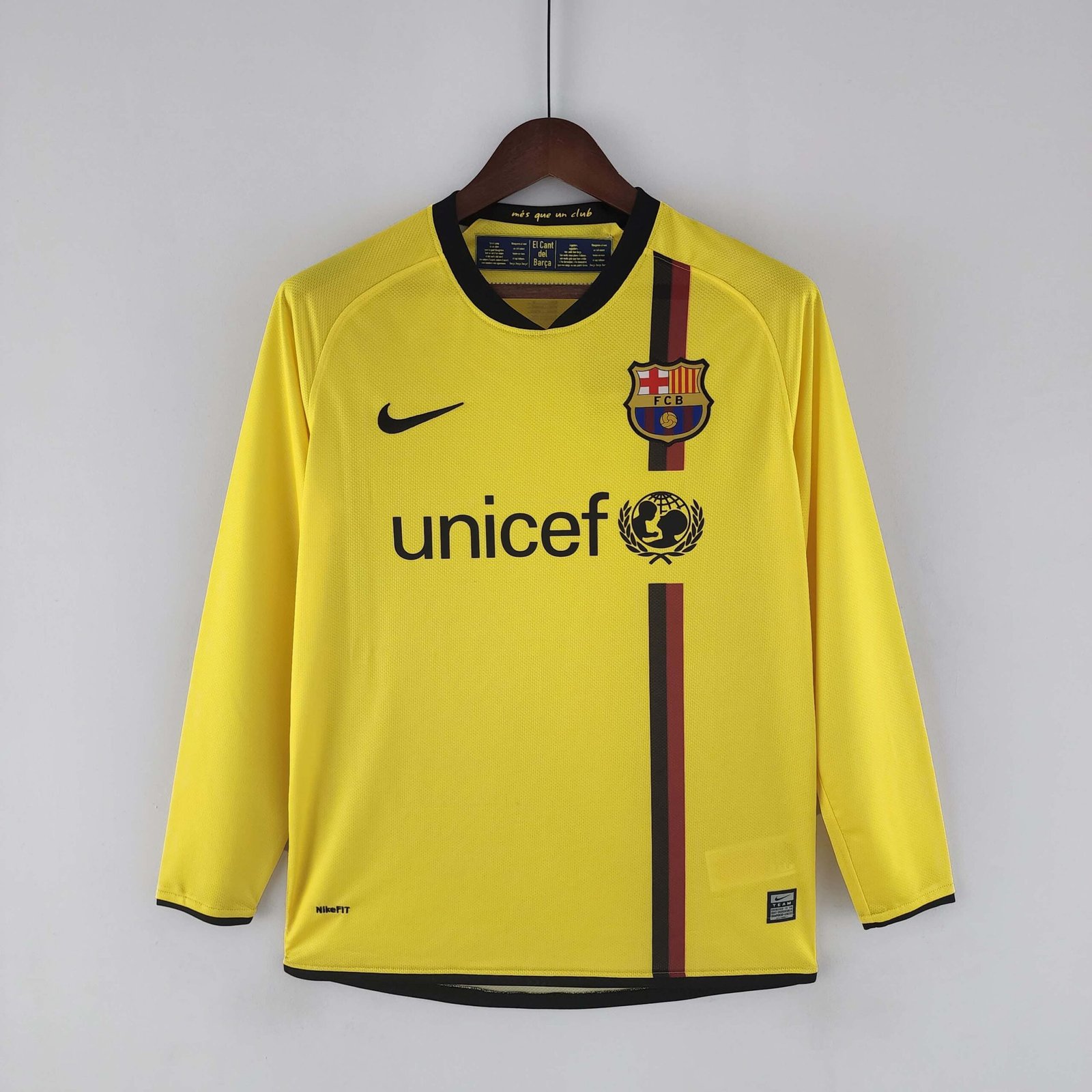 f91d1ecc5542f7e1174ee15ee2b3e638-1 2008/2009 Retro Long Sleeve Barcelona Away Football Shirt 1:1 Thai Quality - Image 1