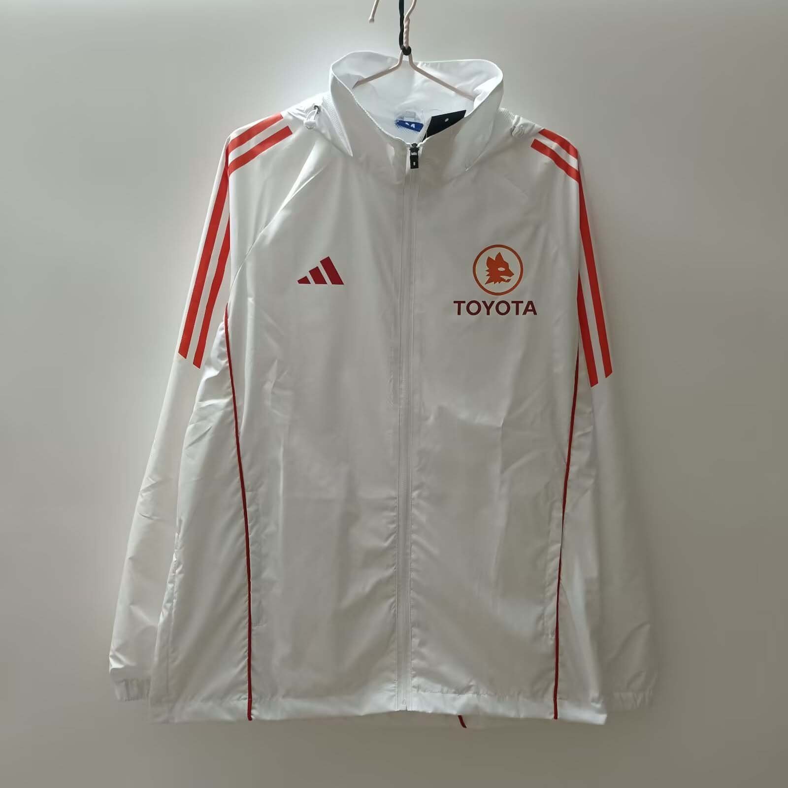 f978bb79700f1c960b74fcb6b3968261 2024/2025 Roma Windbreaker White Soccer Jersey 1:1 Thai Quality - Image 1