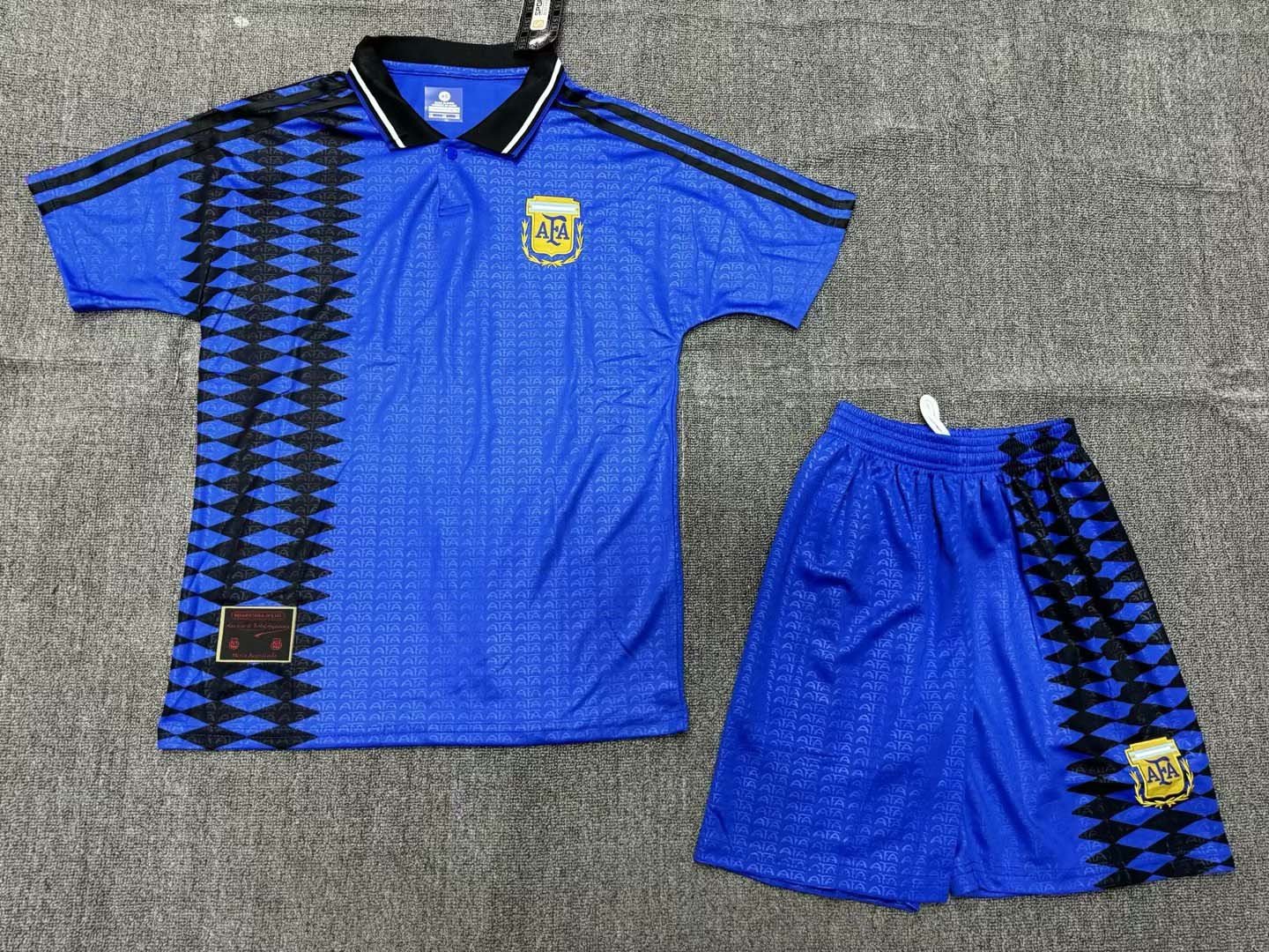 f98f738f21b50a4b1c25b2244b909f96 1994 Retro Argentina National Team Away Jersey Kids Size - Image 1