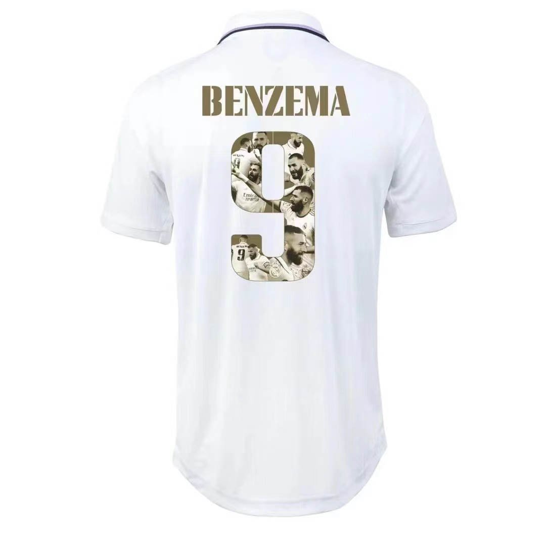 fa006890c94d5a79b2c134e4202ed288 2022/2023 Real Madrid Home Benzema Ballon d'Or Football Shirt - Image 1