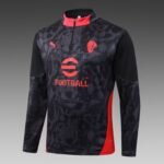 2025/2026 AC Milan Half-Pull Training Suit Black Soccer Jersey 1:1 Thai Quality Set - Image 3