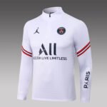 2021/2022 Psg Paris Saint-Germain Half-Pull Training Suit White Set - Image 3