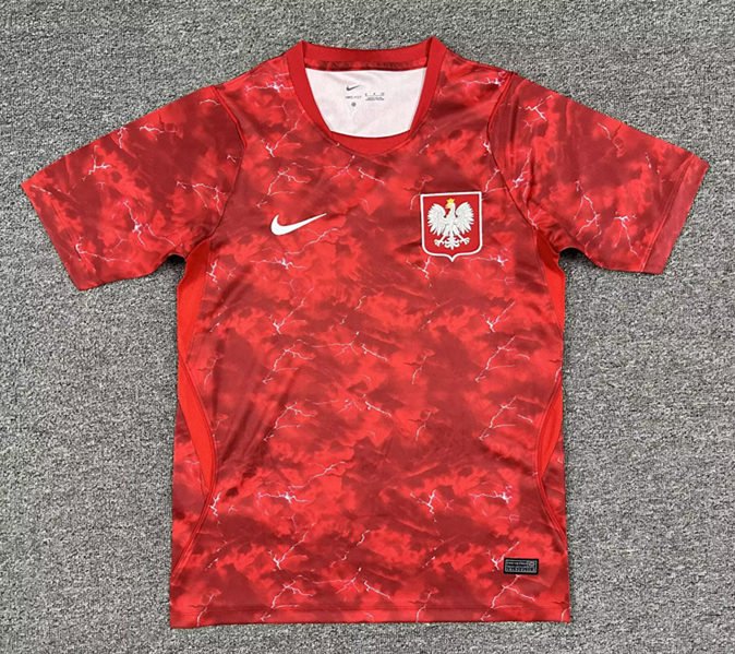 psc (1) (S-4XL)26-27 Poland Away Red Soccer Jersey AAA - Image 1