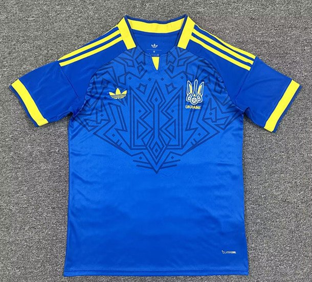 psc (2) (S-4XL)26-27 Ukraine Away Blue Soccer Jersey AAA - Image 1