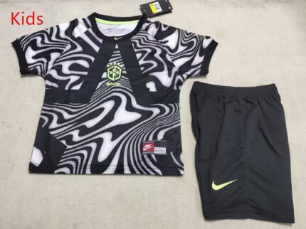 2026-2027 Brazil Goalkeeper Gray Yellow Kids/Youth Soccer Uniform