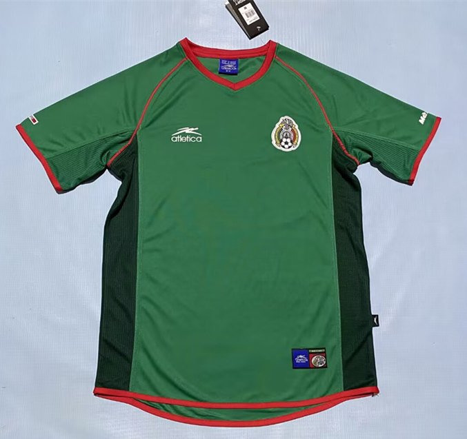C2C52878D9B96F102C395C0B07BAF8B8 Retro Version 1998 Mexico Home Green Soccer Jersey AAA - Image 1