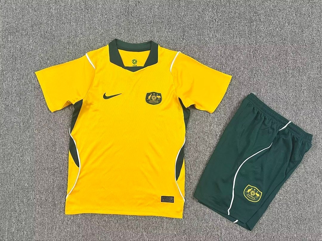 IMG_0470 2026-27 Australia Home Yellow Kids/Youth Soccer Uniform - Image 1