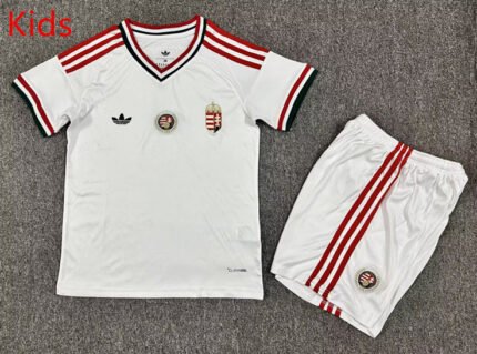 2026-2027 Hungary Away White kids/youth  Soccer uniform