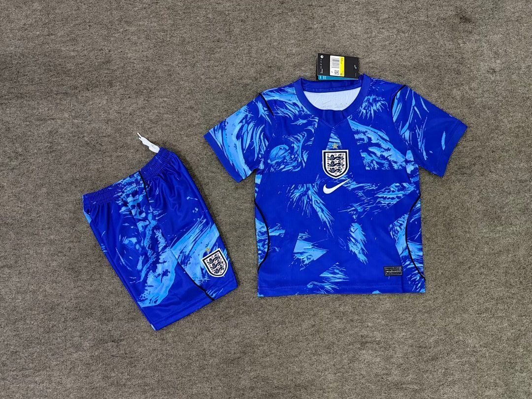 f1d57906-5c67-42f0-8ad5-9012d4cdb1cc 2026-2027 England Goalkeeper Blue Kids/Youth Soccer Uniform - Image 1