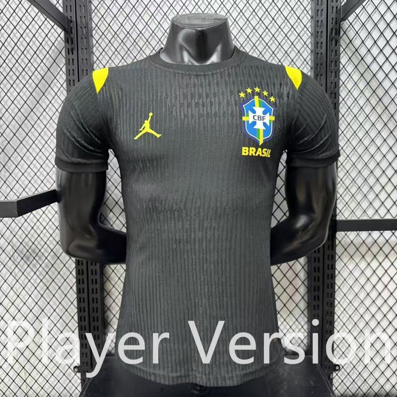 psc (1) (6) Player version 2026-2027 Brazil Black Soccer Jersey AAA - Image 1