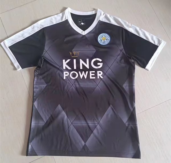psc (2)(6) Retro Version 15-16 Leicester City Away Black Soccer Jersey AAA - Image 1