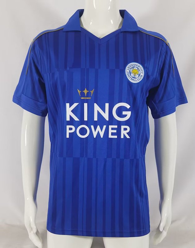 psc (3)(4) Retro Version 16-17 Leicester City Home Blue Soccer Jersey AAA - Image 1