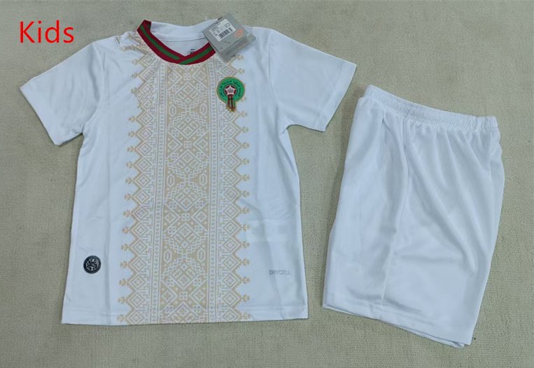 367A46DBAB350E5B5AEB2D4882E167FF 2026-2027 Morocco Away White Kids/Youth Soccer Uniform - Image 1