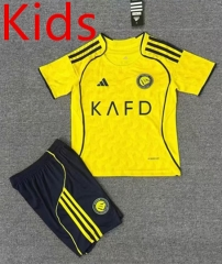 2025-26 Al Nassr Home Yellow kids/youth  Soccer uniform