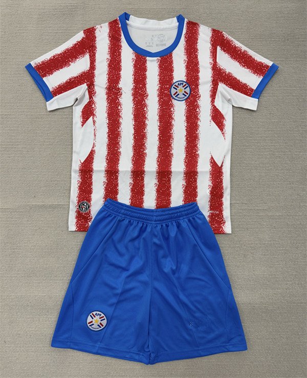 61BC2F94DB0568F5A673B6021F4D5A9D 2026-2027 Paraguay Home Red&White Soccer Jersey uniform - Image 1