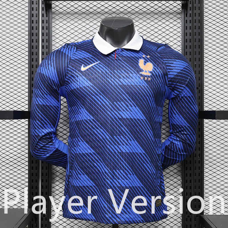 706ca3d4 Player Version 2026-2027 France Home Blue Long sleeves Soccer Jersey AAA - Image 1