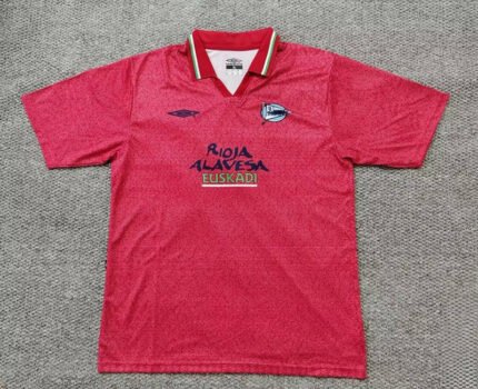 Retro version 02-03 Deportivo Alavés Home Red Soccer Jersey AAA