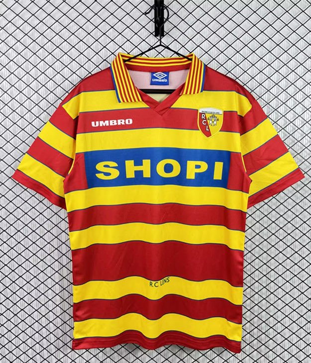 8FA78E874B946136D521C35301579BB6 Retro Version 96-97 Lens Home Yellow Red Soccer Jersey AAA - Image 1
