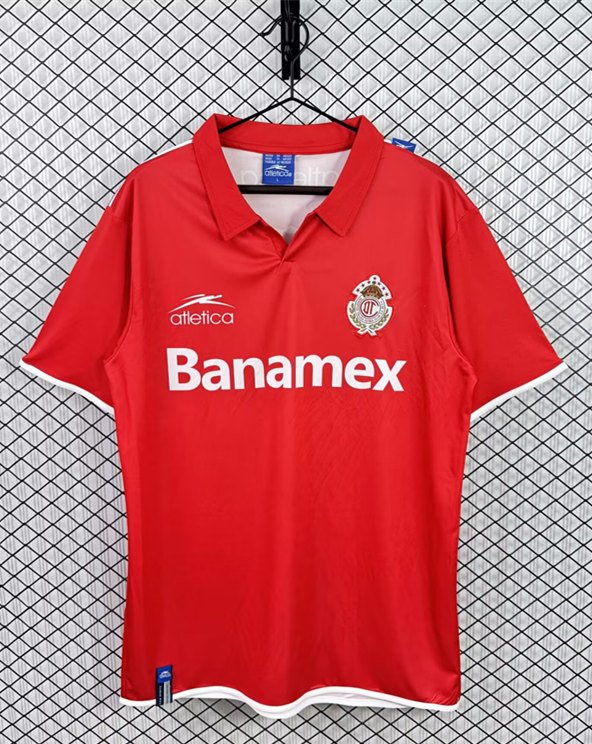 C1497D55C060928FB23A9C2F895B1EFA Retro version 2003-04 Toluca Home Red Soccer Jersey AAA Blue - Image 1