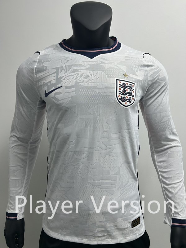 D0DCF7351E0F1D397685A4BBDB2BA27A Player Version 2026-2027 England Home White Long sleeves Soccer Jersey AAA - Image 1