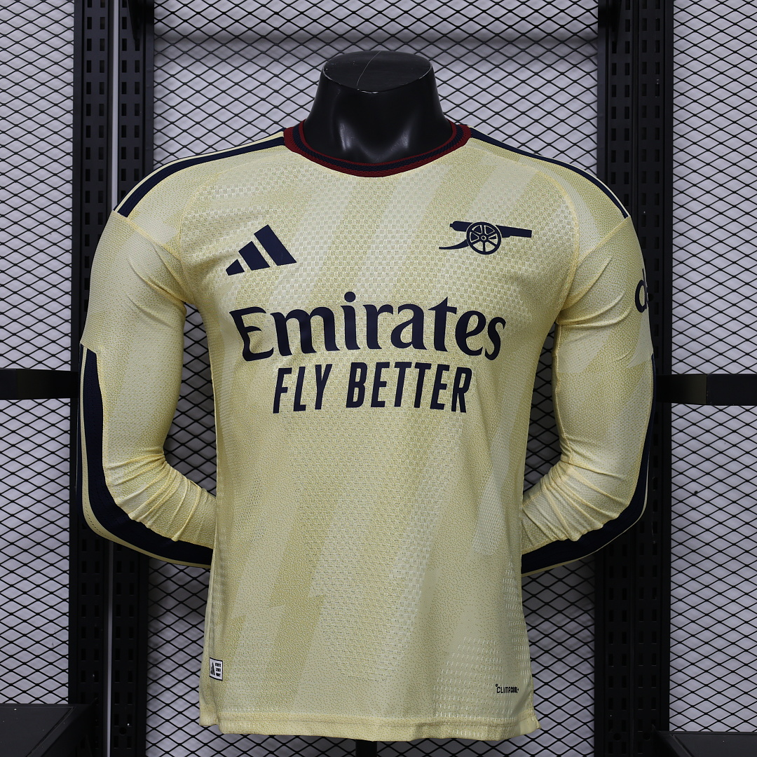 FF285F82A71C8EC917EC4CC0BBC41BAC Player version 26-27 Arsenal Away Yellow Long-sleeved Soccer Jersey AAA - Image 1
