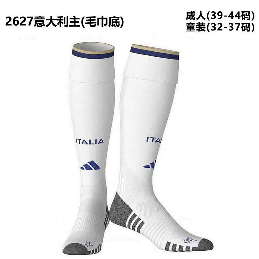 IMG_1078 2026-27 Italy Home White Soccer Socks - Image 1