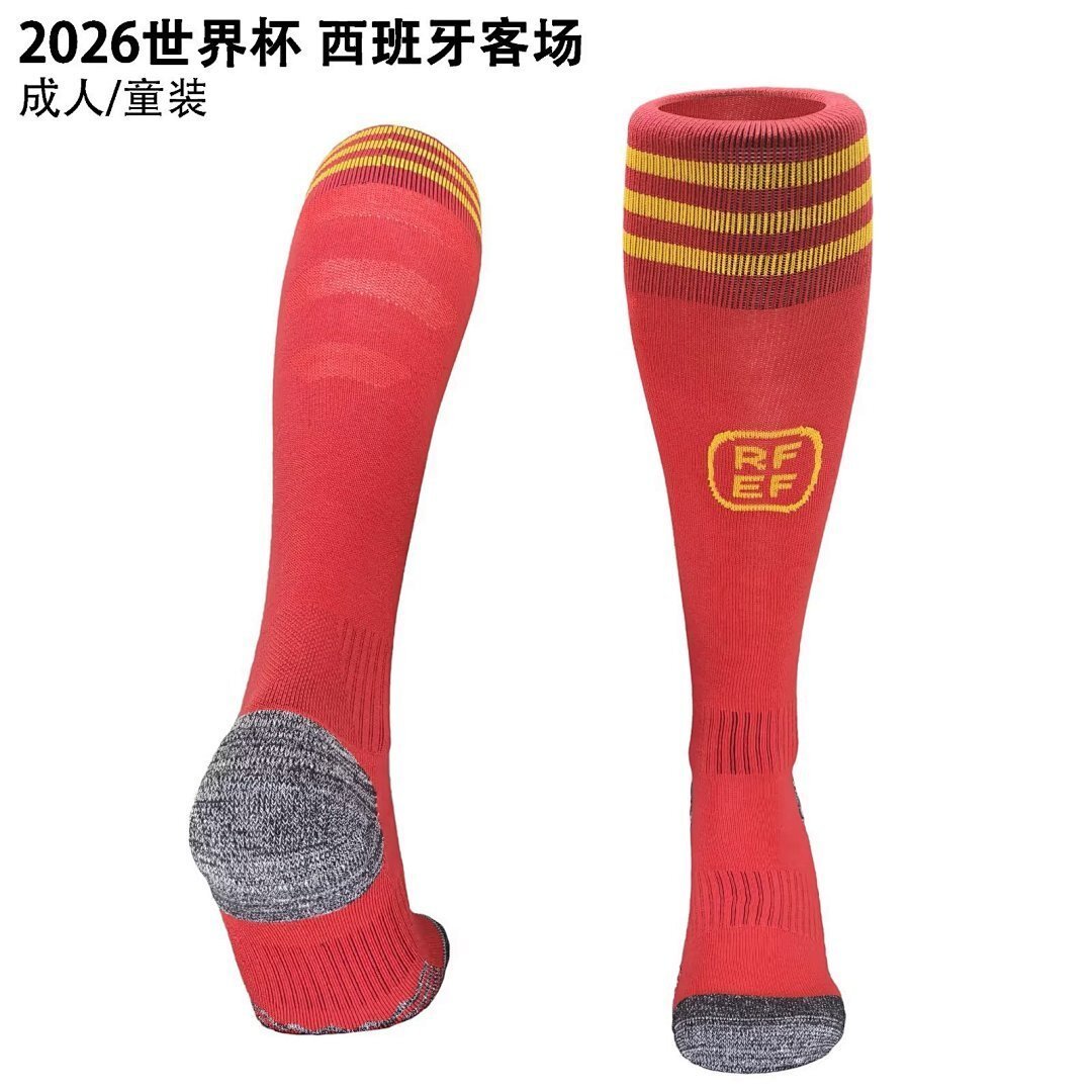 IMG_1082 2026-27 spain Away Red Soccer Socks - Image 1
