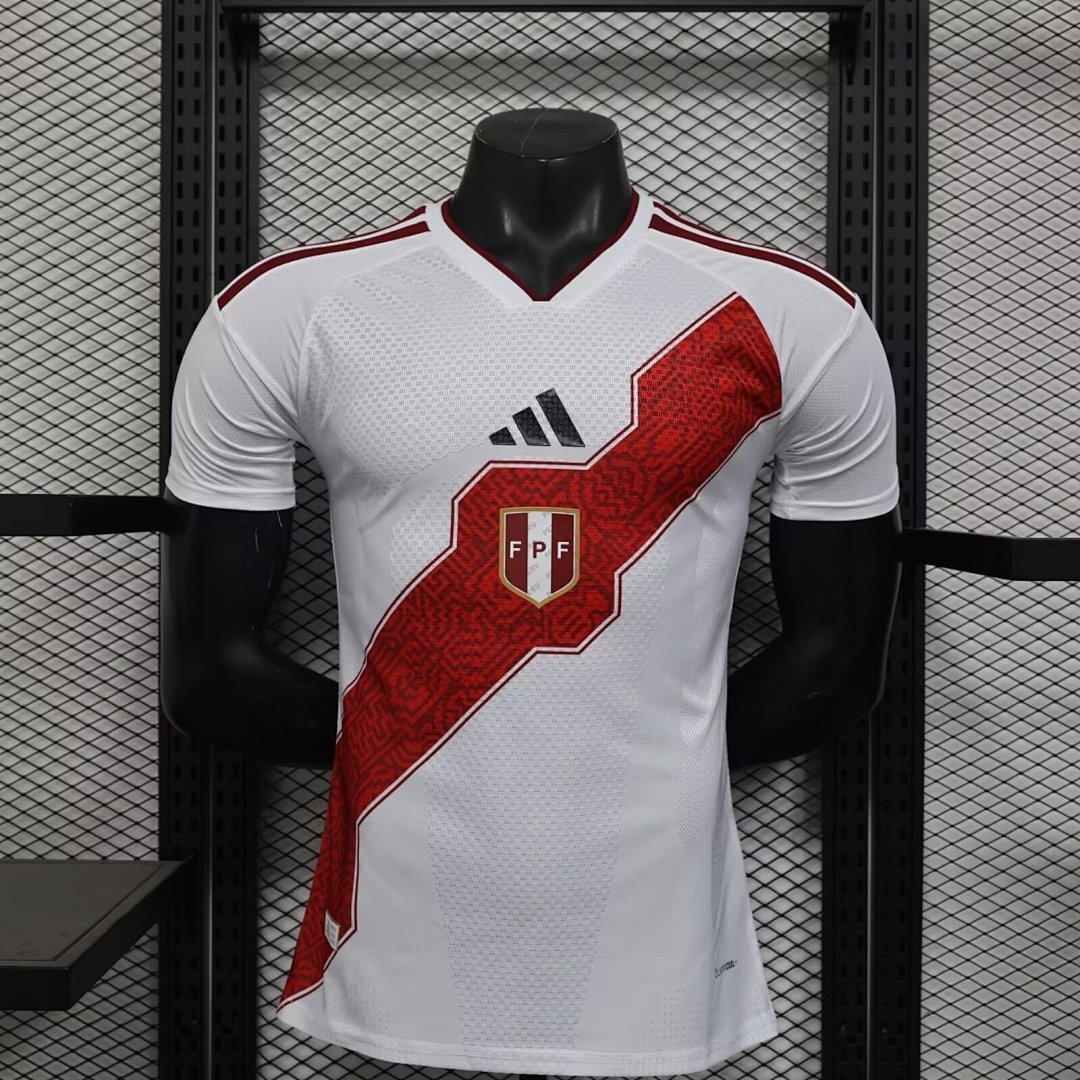 IMG_1132 Player version 2026-2027 Peru Home White Red Soccer Jersey AAA - Image 1