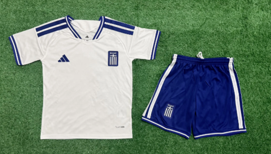 IMG_1539 2026-2027 Greece Home White Kids/Youth Soccer Uniform - Image 1