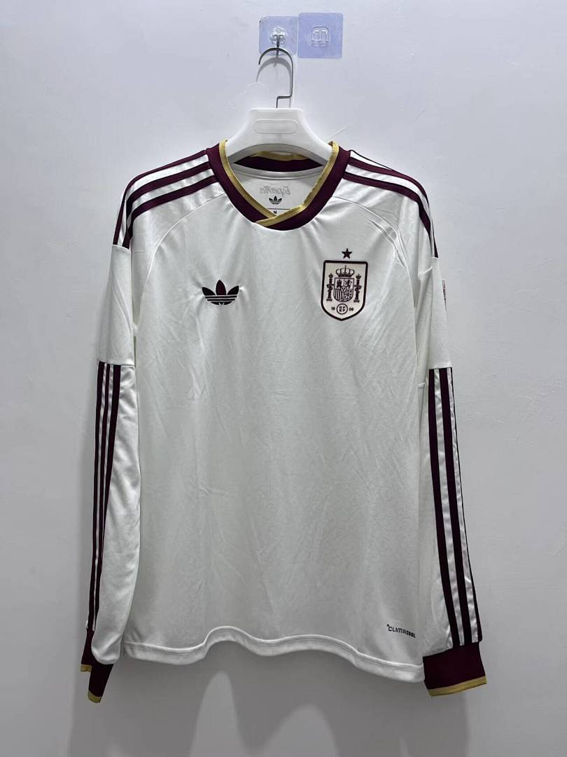 IMG_1542 2026-27 Spain Away White Long sleeves Soccer Jersey AAA - Image 1