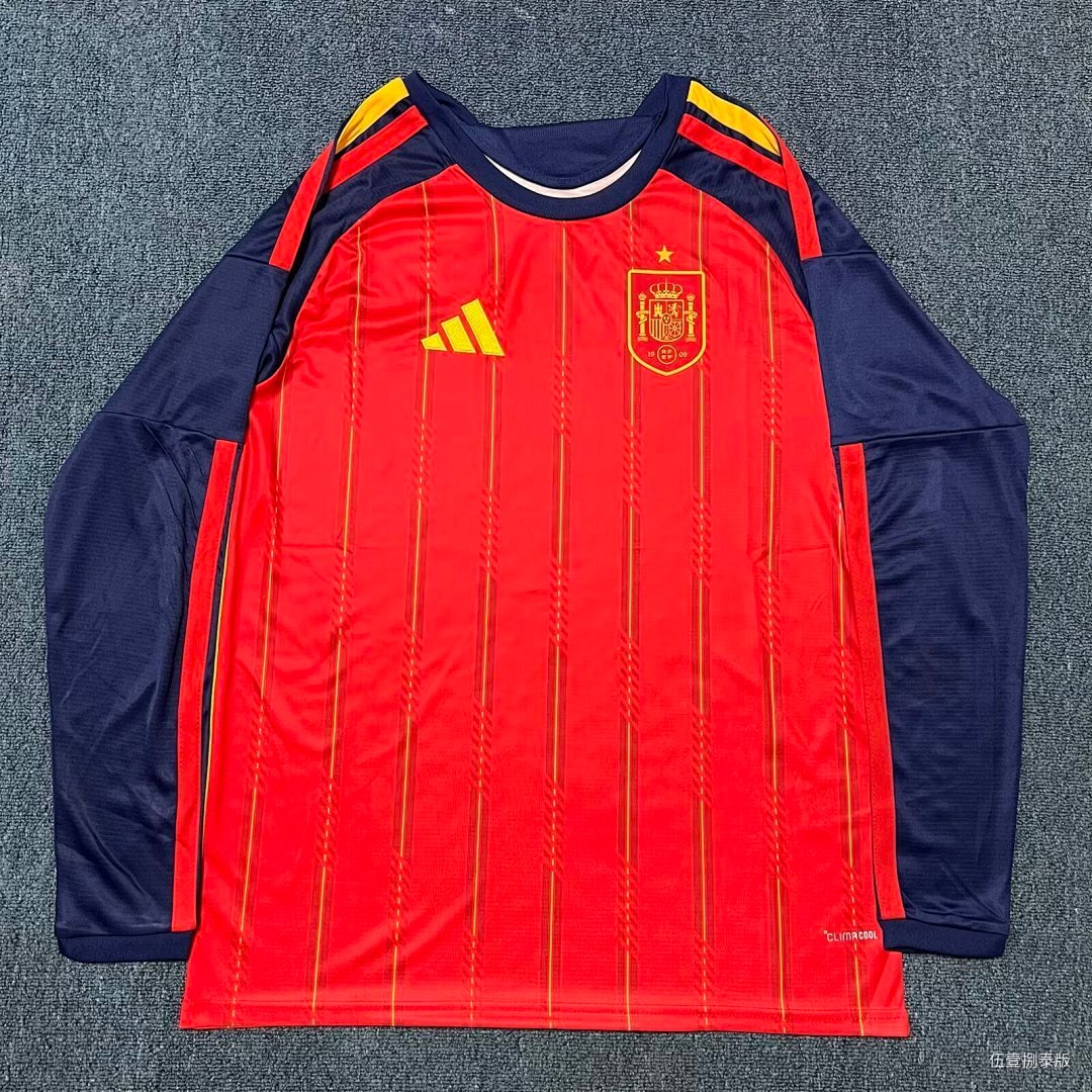 IMG_1799 2026-27 Spain Home Red Long sleeves Soccer Jersey AAA - Image 1