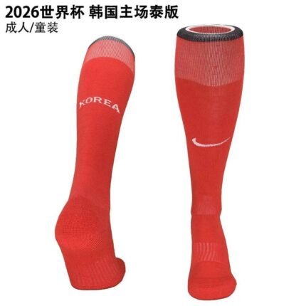 2026-27 Korea Home Red Soccer Socks