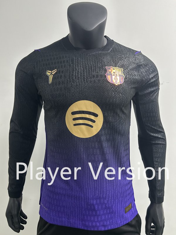 027cc8fc Player Version 26-27 Barcelona Away Black Purple Thailand LS Soccer Jersey AAA - Image 1