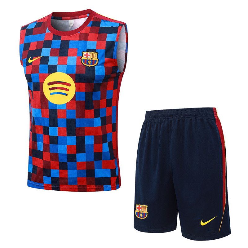 070ae5a3 2026-27 Barcelona Blue Red Vest Soccer Uniform - Image 1