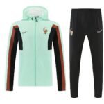 2026 France Green Windbreaker  Soccer Jacket uniform With Hat
