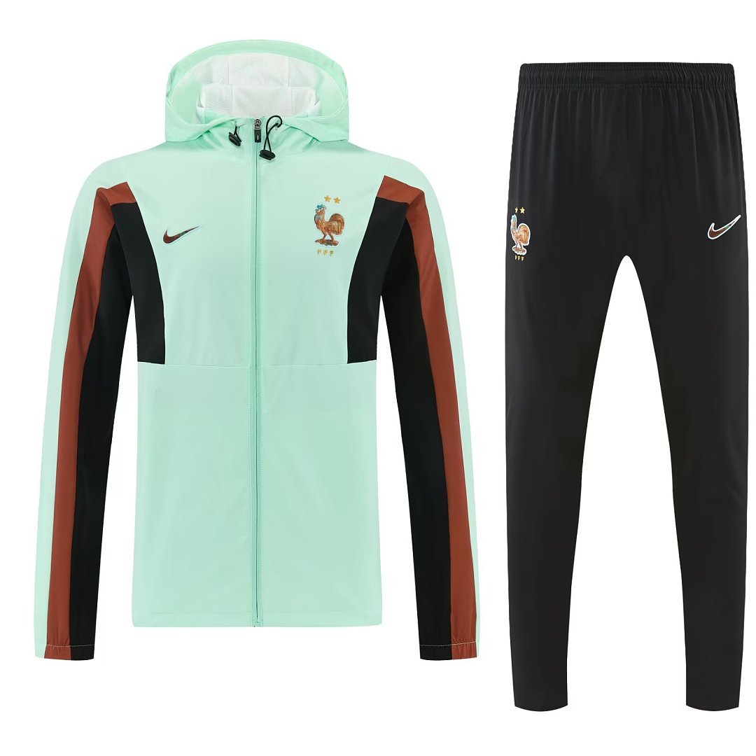 151fe23e 2026 France Green Windbreaker Soccer Jacket uniform With Hat - Image 1