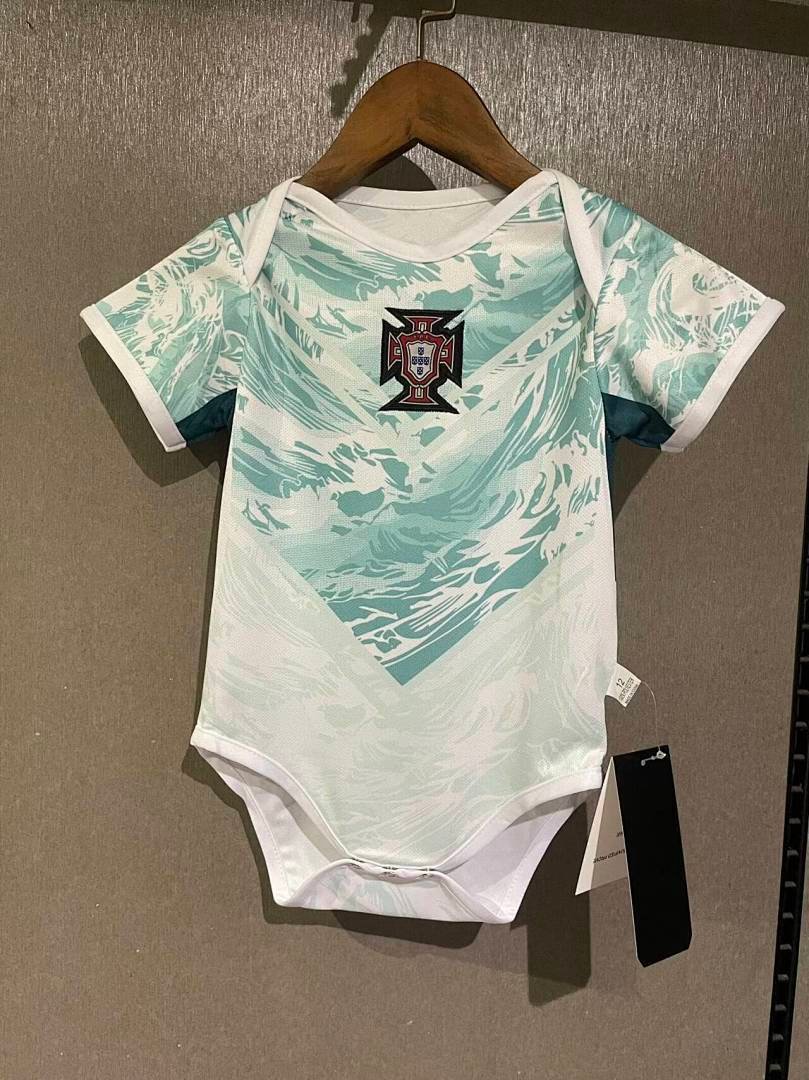 19e8c774 2026-2027 Portugal Away White Green Baby Soccer Uniform - Image 1