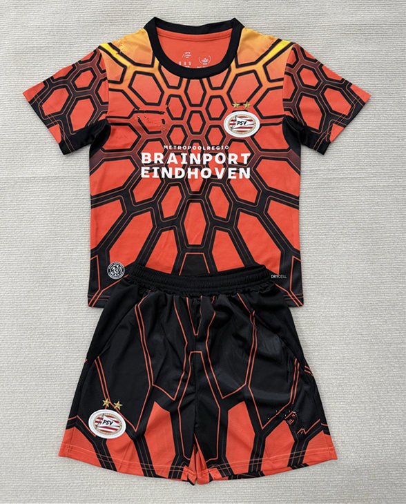1e159358 2026-27 Eindhoven Goalkeeper Black Orange Soccer Uniform - Image 1