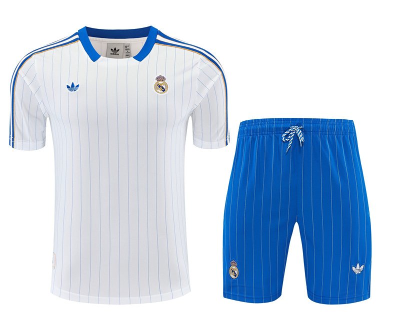261b56ec 2026-27 Retro version Real Madrid White Soccer Uniform - Image 1