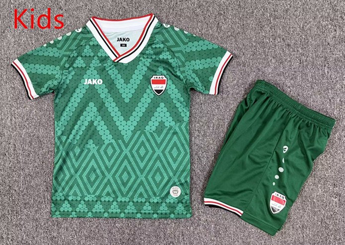 27d90eeb 2026-2027 Iraq Away Green Kids/Youth Soccer Uniform - Image 1