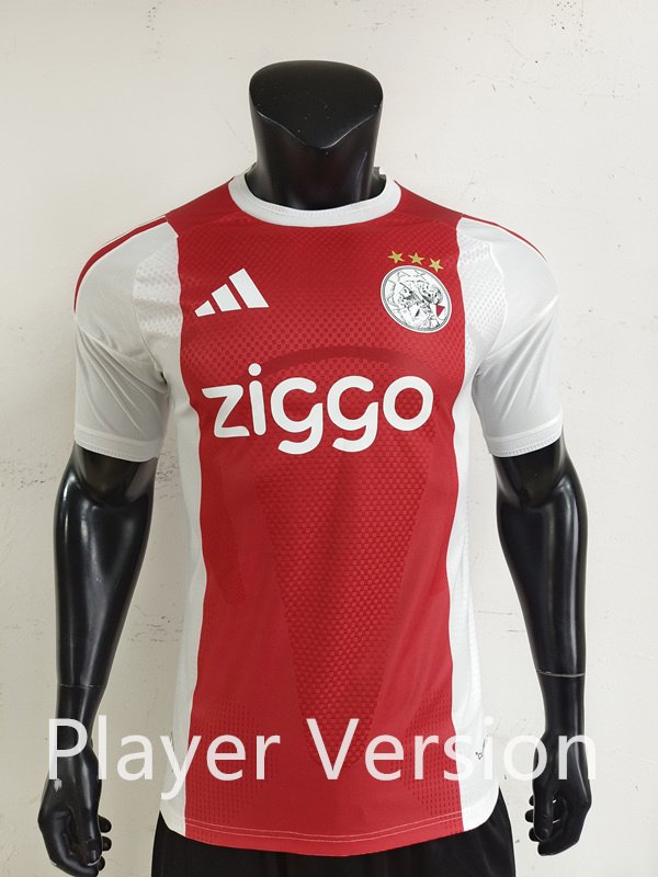 2cbf4cf4 Player Version 26-27 Ajax Home White Red Soccer Jersey - Image 1