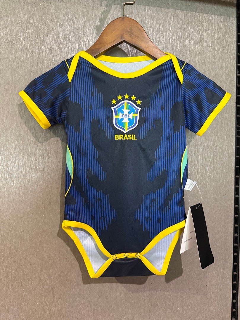 3babdba5 2026-2027 Brazil Away Royal Blue Baby Soccer Uniform - Image 1