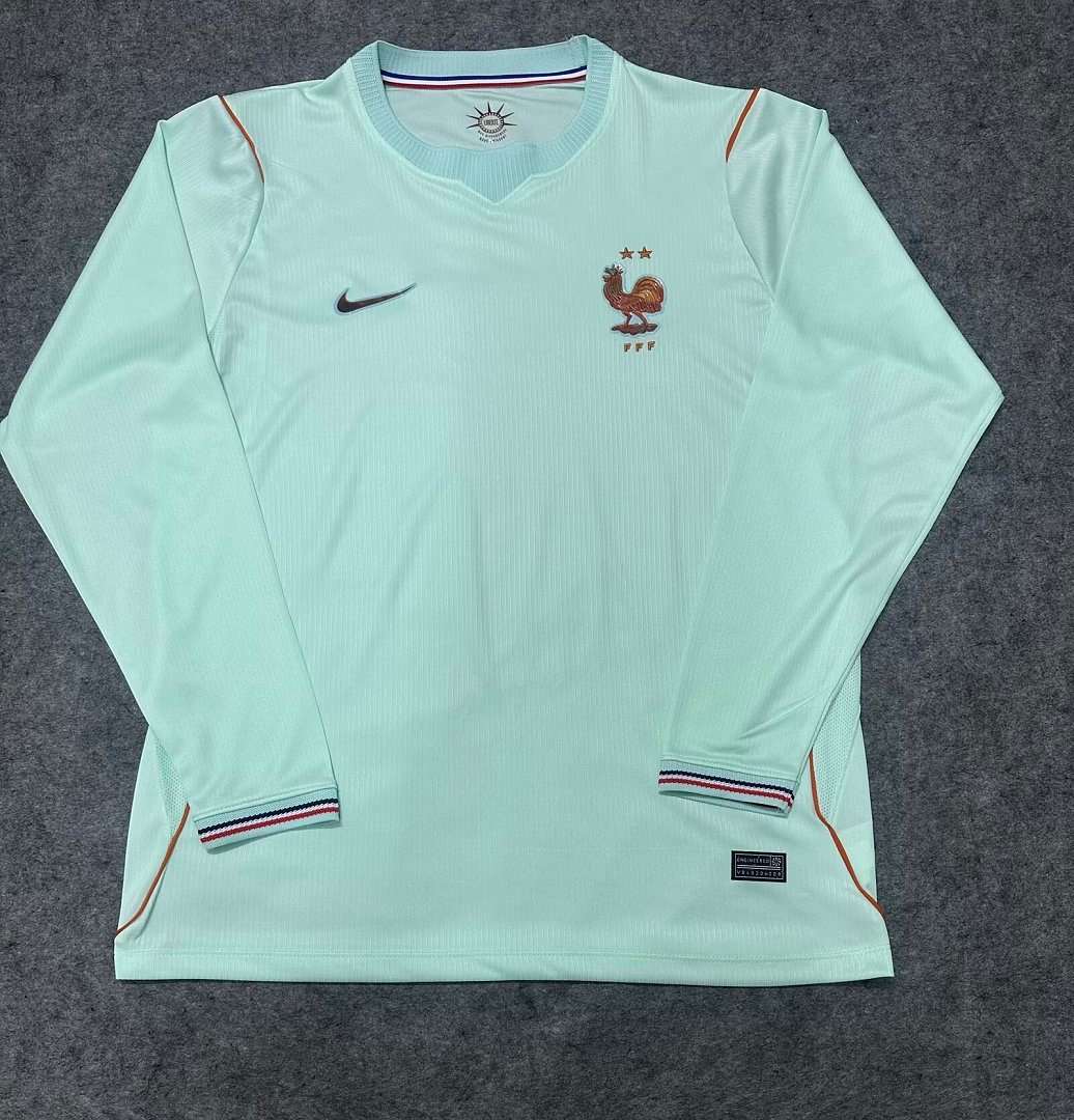 40cde622 2026-27 France Away Green Long sleeves Soccer Jersey AAA - Image 1