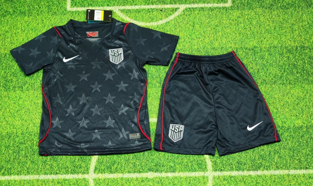 472BE8B1FAA29E4B1A62262BFE5B0A17 2026-2027 USA Away Black kids/youth Soccer uniform - Image 1